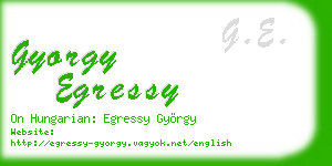 gyorgy egressy business card
