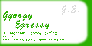 gyorgy egressy business card